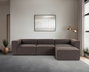 Atelier Del Sofa Sofá Esquinero Marrón Oscuro Lino 296x185x66 cm